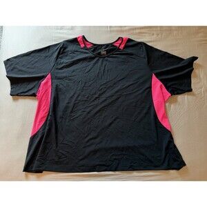 JunoActive AquaSport Color Block Swim Tee Pink Black 6X UPF 50+